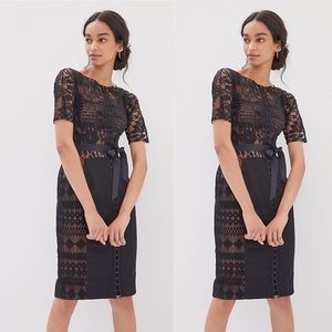 New Byron Lars Carissima Black Sheath Dress Size 12